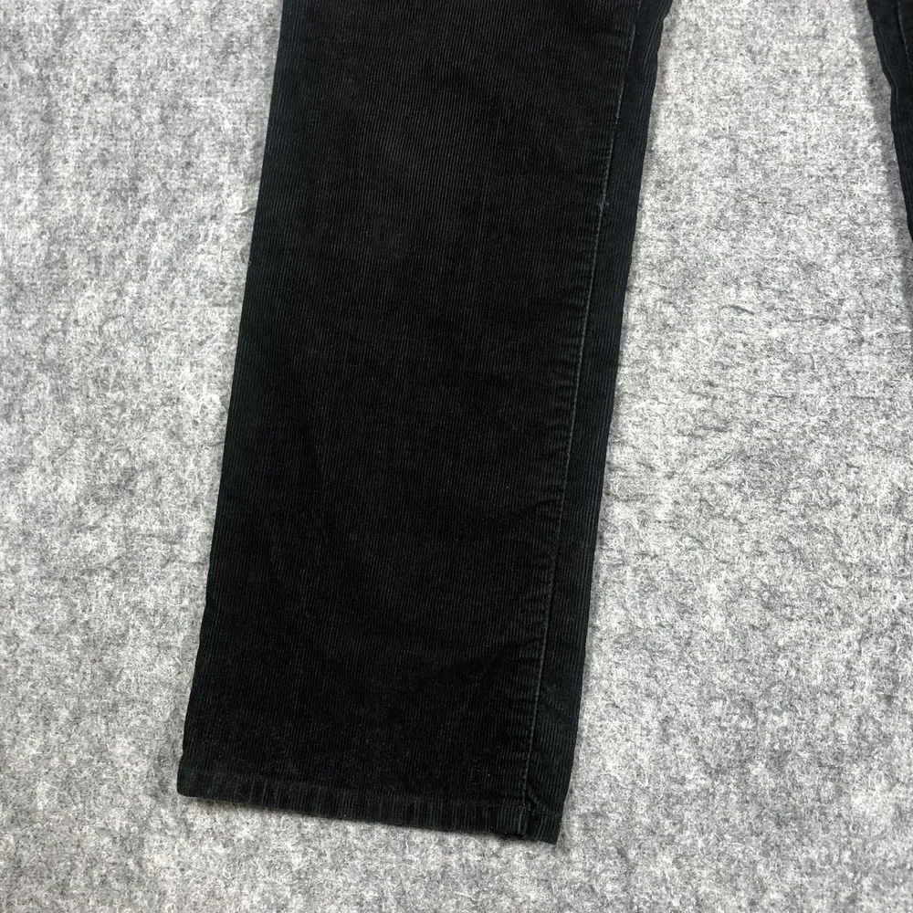 Lauren Jeans Co Corduroy Pants Womens 12 Black Straight Stretch Classic Casual
